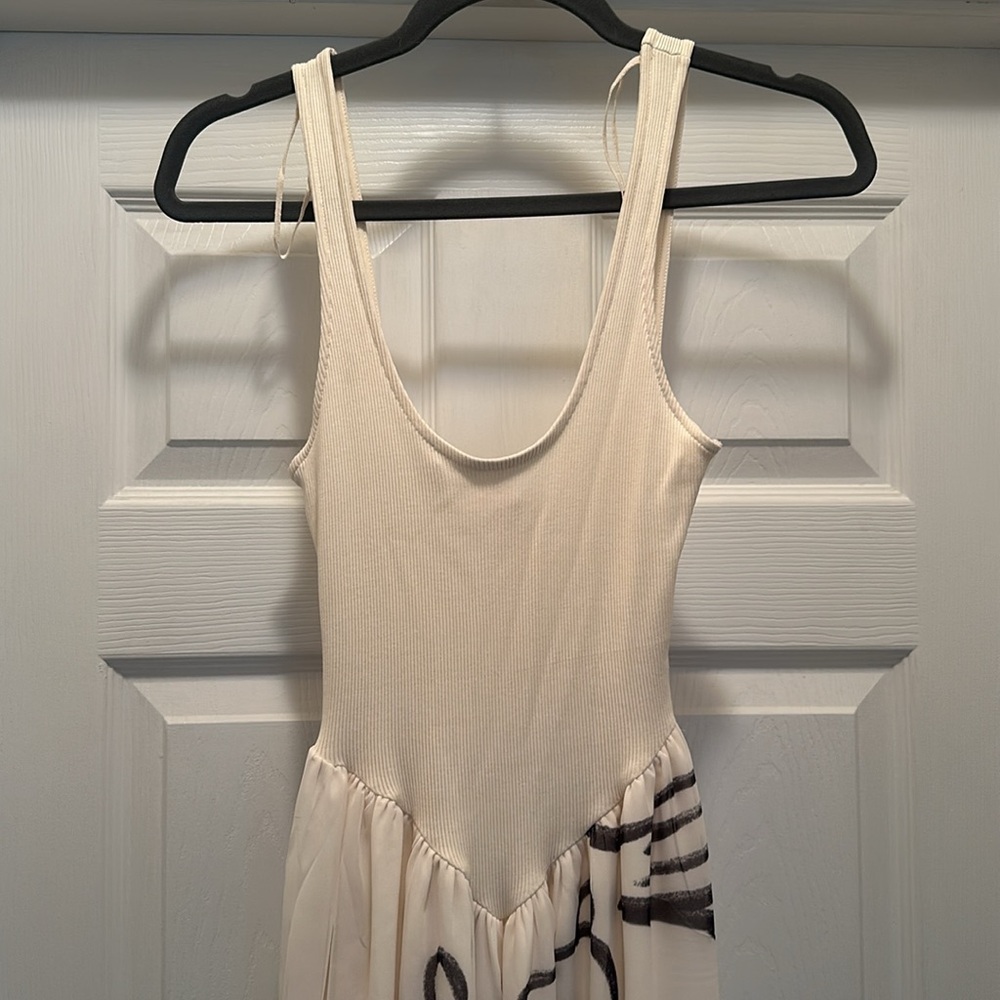 Zara Dina BUKVA Women’s Med Crème & Black Maxi Dress Small - Picture 4 of 5